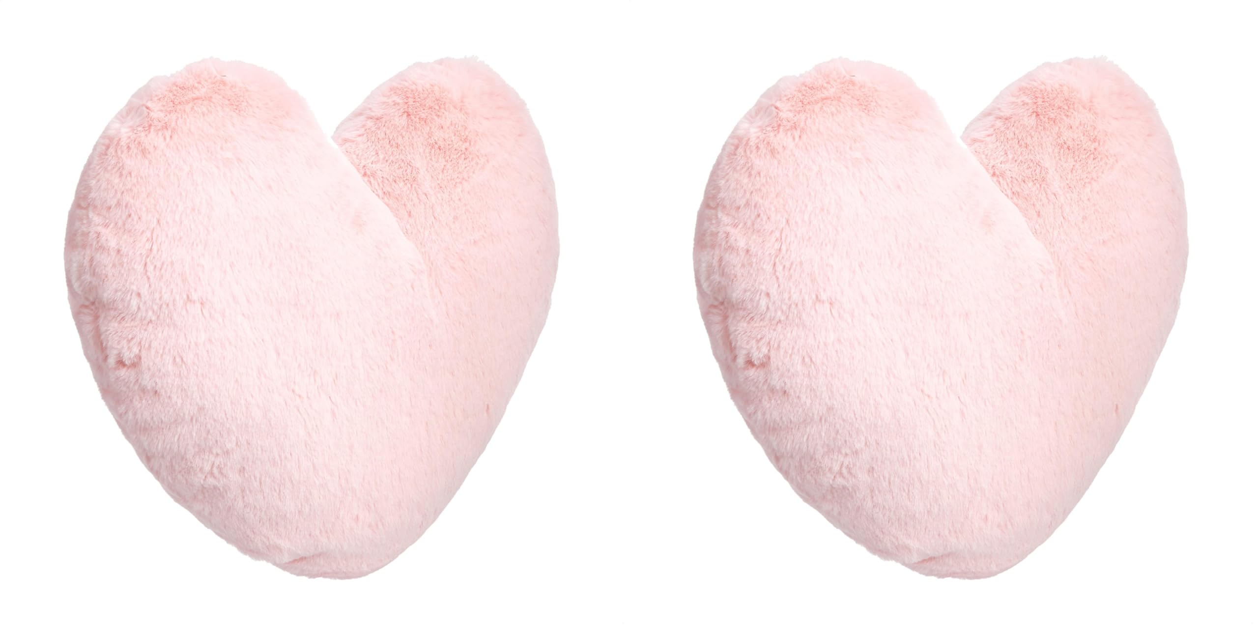 Coussin en forme de cœur rose 45x41cm lot de 2 coussins de décoration