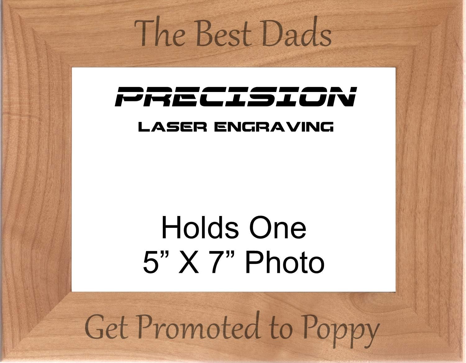 Grandpa Gifts Best Dads Get Promoted to Poppy Engraved Natural Wood Picture Frame Fathers Day