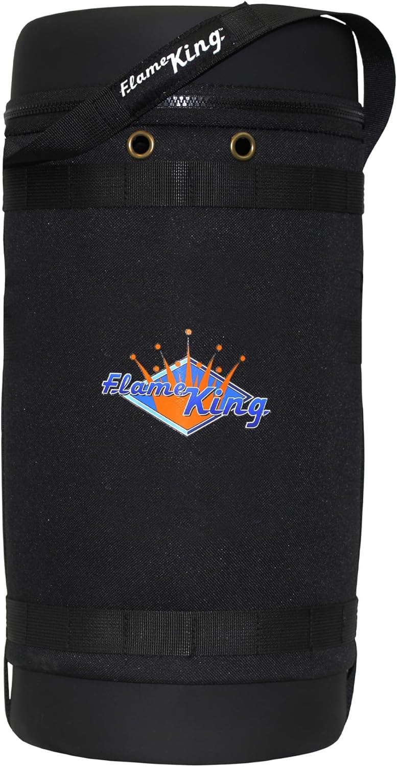 Flame King Gas Hauler for 10LB Propane Tank - Insulated Protective Carry Case for Camping and Outdoor Adventures