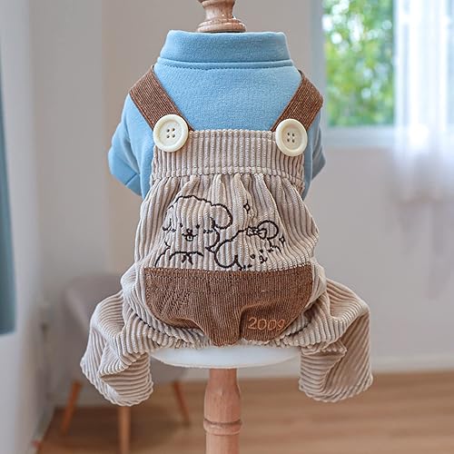 Ropa de verano para perros, camisas para mascotas, mono de pana elegante para perros pequeños, overol con pechera para cachorros, overol clásico