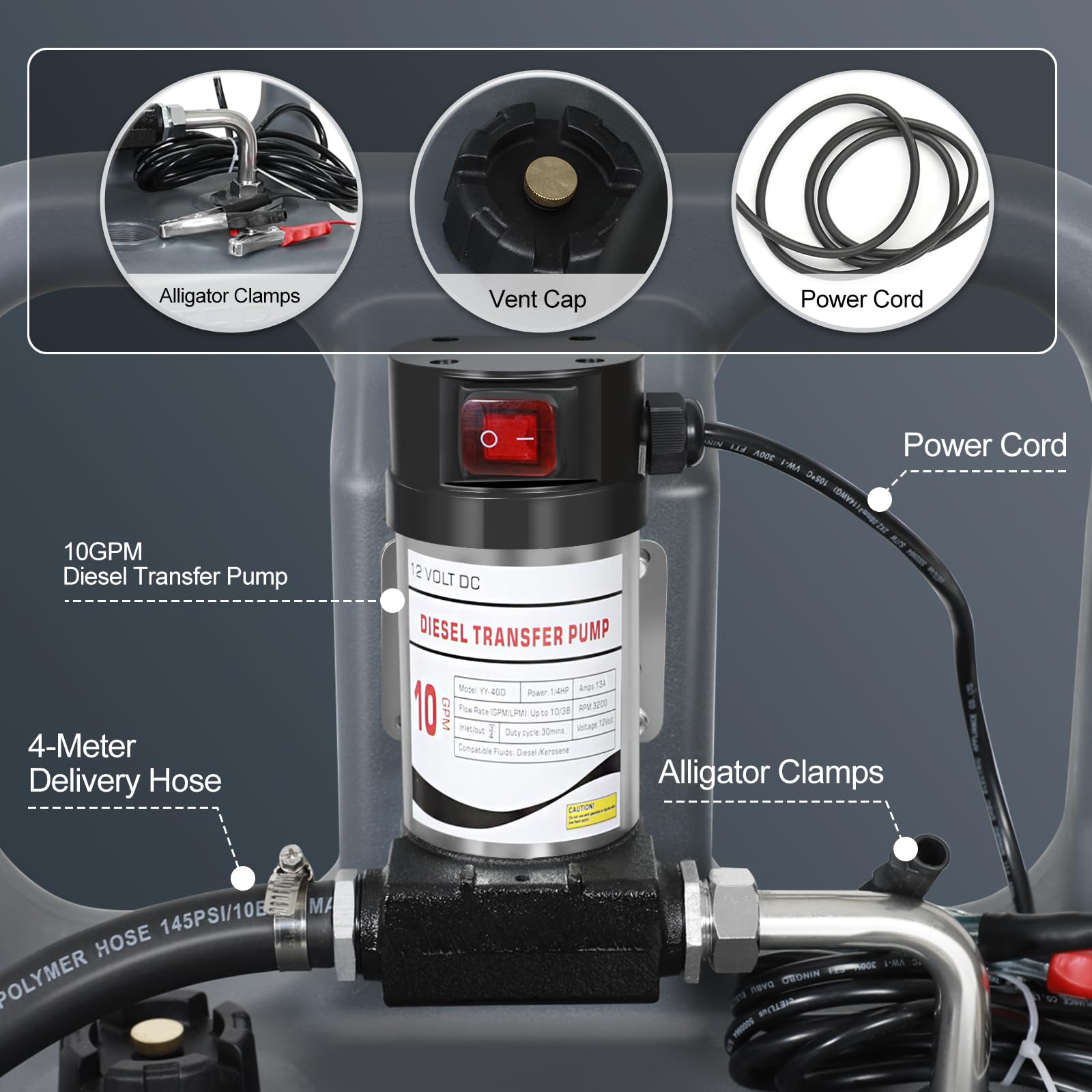 Yitamotor Fuel Caddy 26 Gallon With Auto Fueling Nozzle Diesel