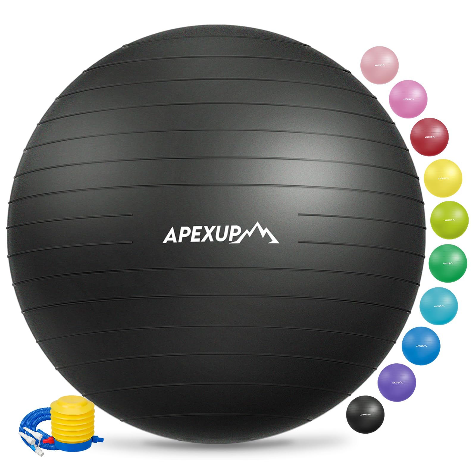 APEXUP Yoga Ball Exercise Ball Anti Slip Heavy Duty for Fitness, Balance & Core Workout