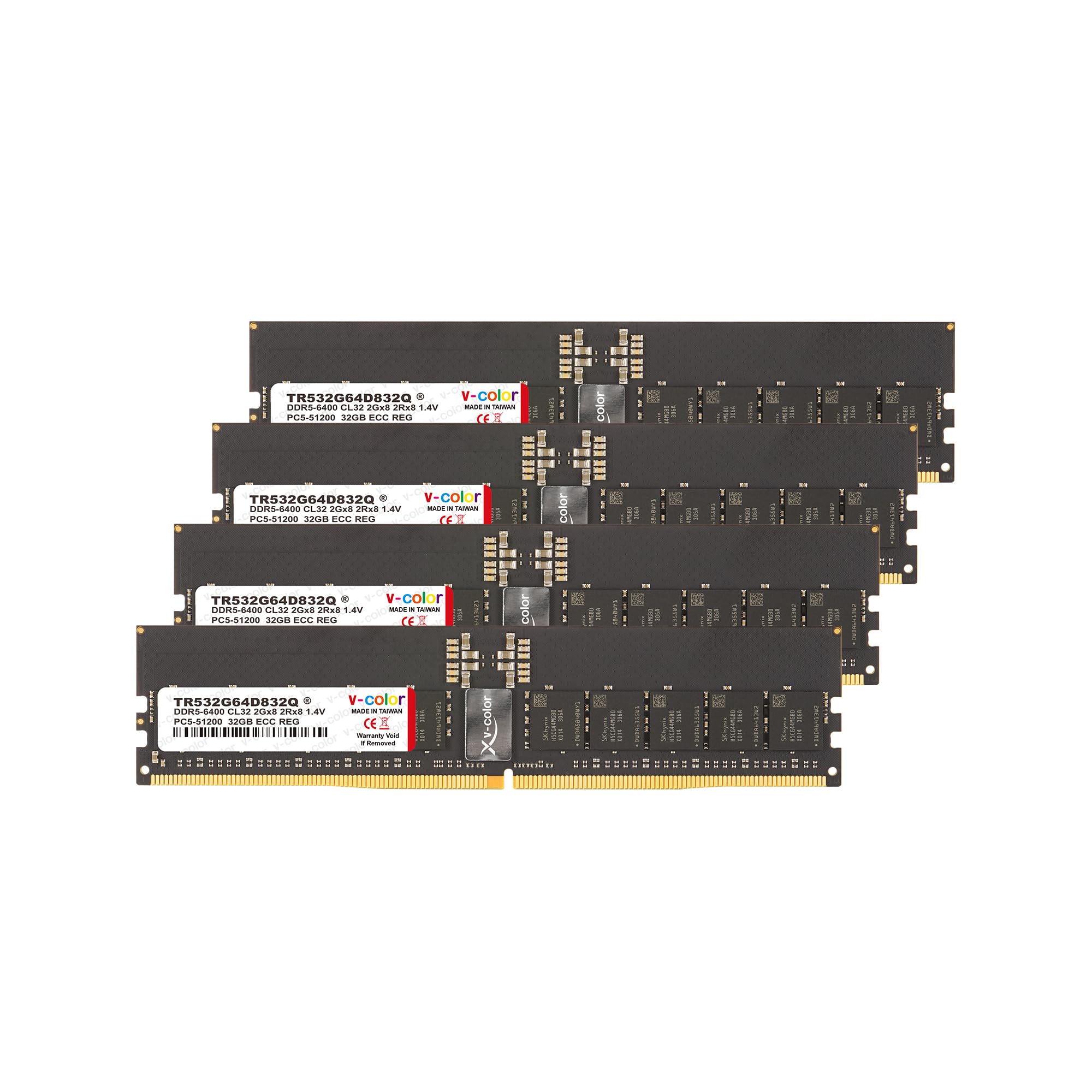 V-Color DDR5 128GB (32GBx4) 6400MHz CL32 Overclocking R-DIMM