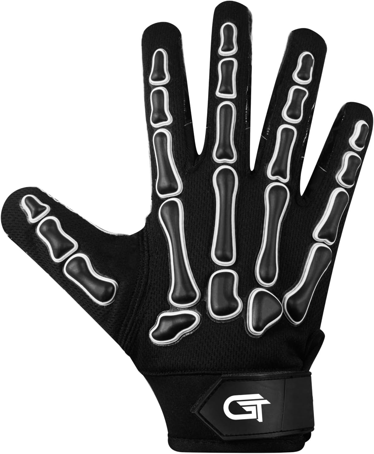 Glorious Traders Youth Football Gloves American Wide Receiver Injected Bones Football Gloves for Adult Men Women & Boys with Super Sticky Silicone Grip Palms