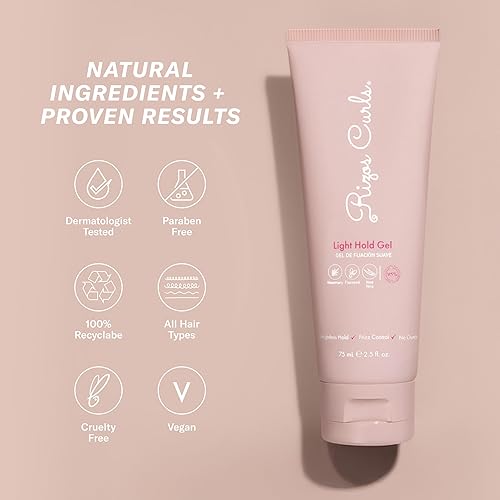 Miniatura 8 de Rizos Curls Gel de fijación ligera – Flexible, sin escamas, sin encrespamiento y brillo – Define e hidrata tipos de cabello ondulado, rizado
