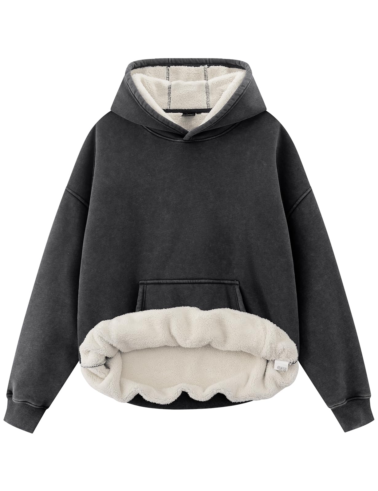 Felpe con cappuccio da donna oversize in pile Sherpa foderato con cappuccio pesante pullover uomo donna felpe vintage