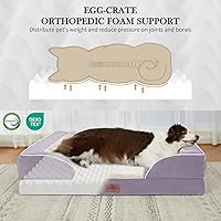 Vista 546 de Comfort Expression Cama ortopédica para perros extra grandes de 45 x 35 pulgadas, cama para mascotas XL de espuma tipo caja de huevos impermeable