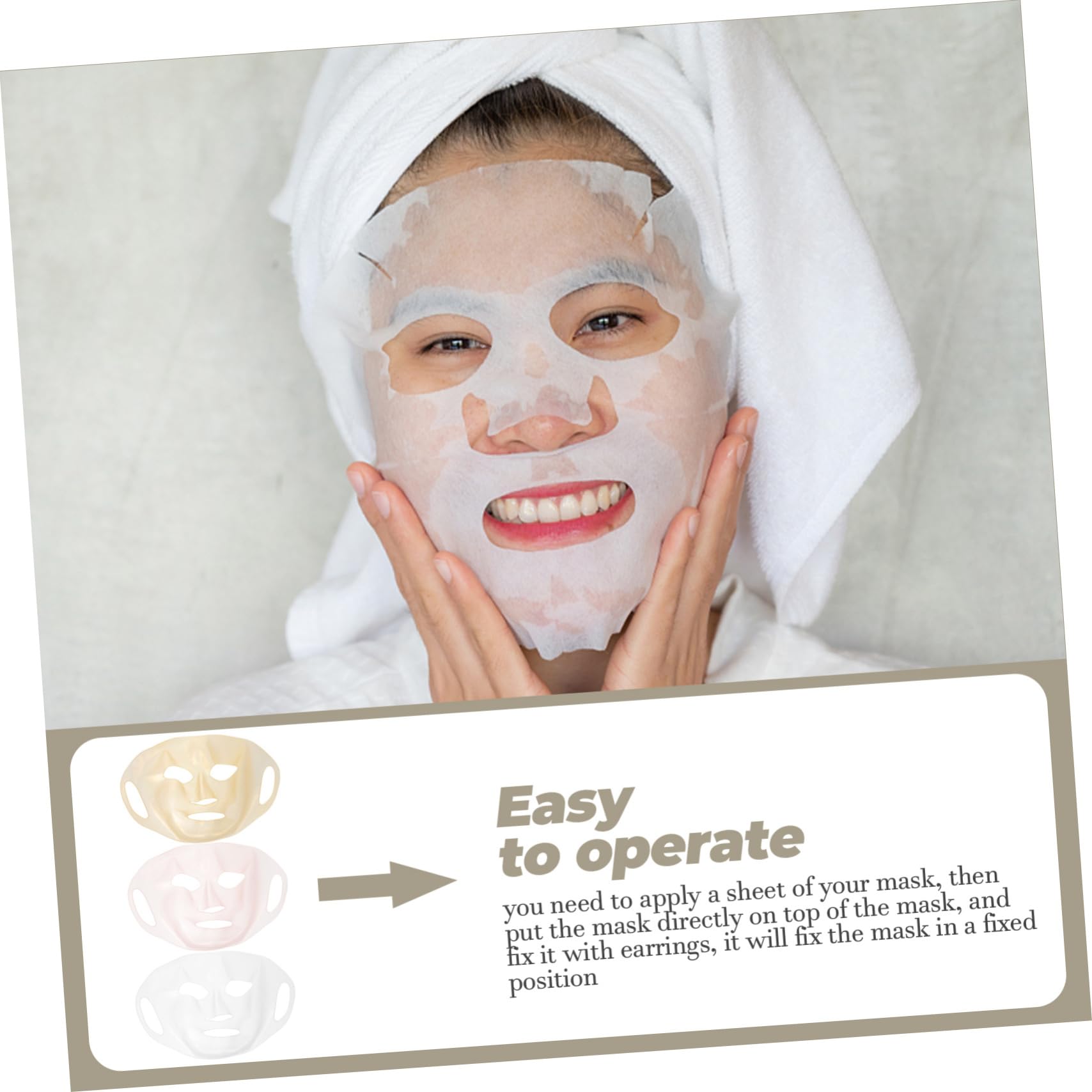 5 Set Maschere Visage Silicone Riutilizzabili Copertura Idratante Per Bellezza E Comfort Per Uso E Trattamenti Bellezza 3 Pezzi * 5