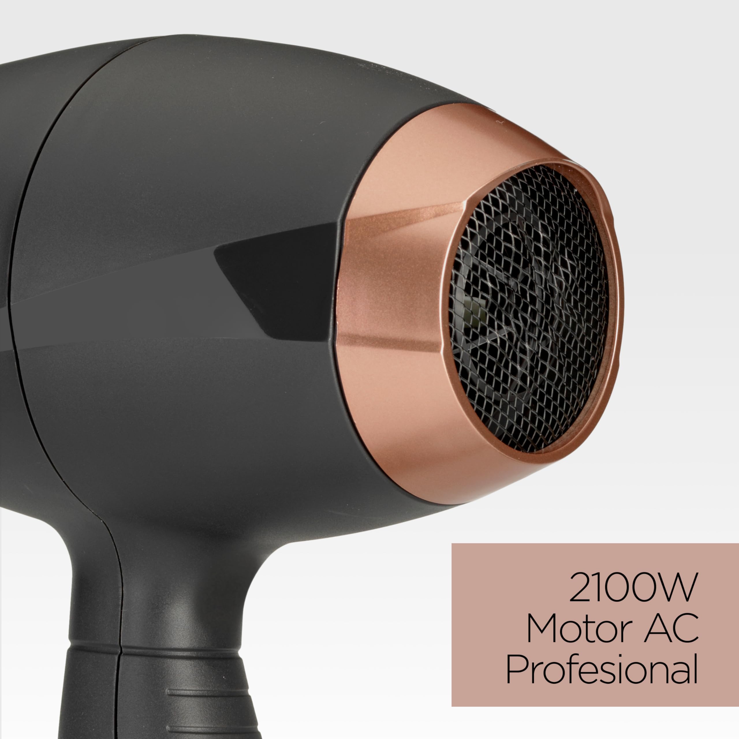 BaByliss Secador de Pelo Smooth Pro con Difusor - Secador Potente de 2100W, Fabricado en Italia, Tecnología iónica antiencrespamiento, 3 ajustes de temperatura y 2 Velocidades, Negro, 6709DE