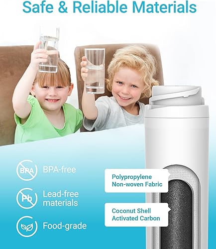 Miniatura 6 de AQUA CREST GSWF Filtro de agua para refrigerador, repuesto para GE GSWF Smart Water 238C2334P001, Kenmore 46-9914, 469914, 9914, 2 filtros