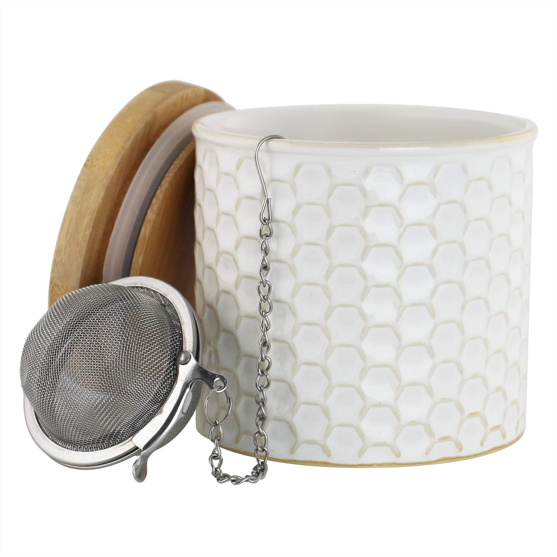 ChantalTea Caddy with Infuser, 8 oz, White