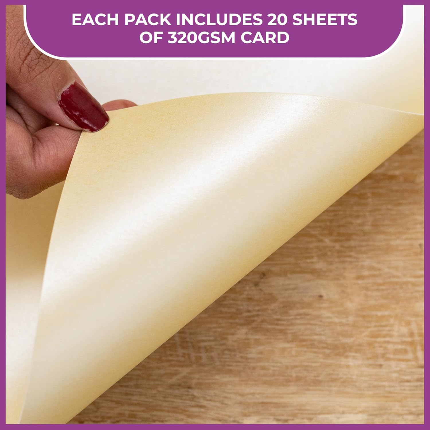 Crafter's Companion Luxury Centura Pearl Ivory Card, White, A3, Pack of 20