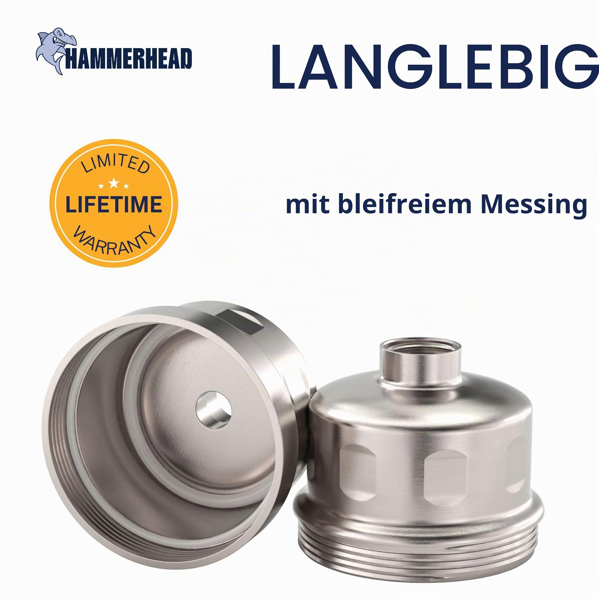HammerHead Showers Vollmetall Duschkopffilter - KDF 55 Duschfilter Hochdruck Universal Duschfilter zur Entfernung giftiger Chemikalien - Entfernt Chlor und Schwermetalle - Gebürstetes Nickel