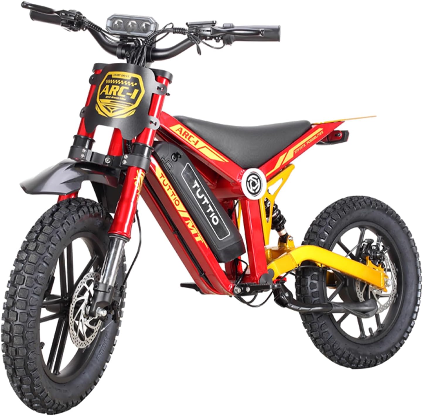TUTTIO ARC-I 750W Electric Dirt Bike for Kids 5-8, 36V 13AH Electric Motorcycle Up to 22MPH & 25 Miles, 5-Speed Modes Kids Electric Bike, 16" Off-Road Tires