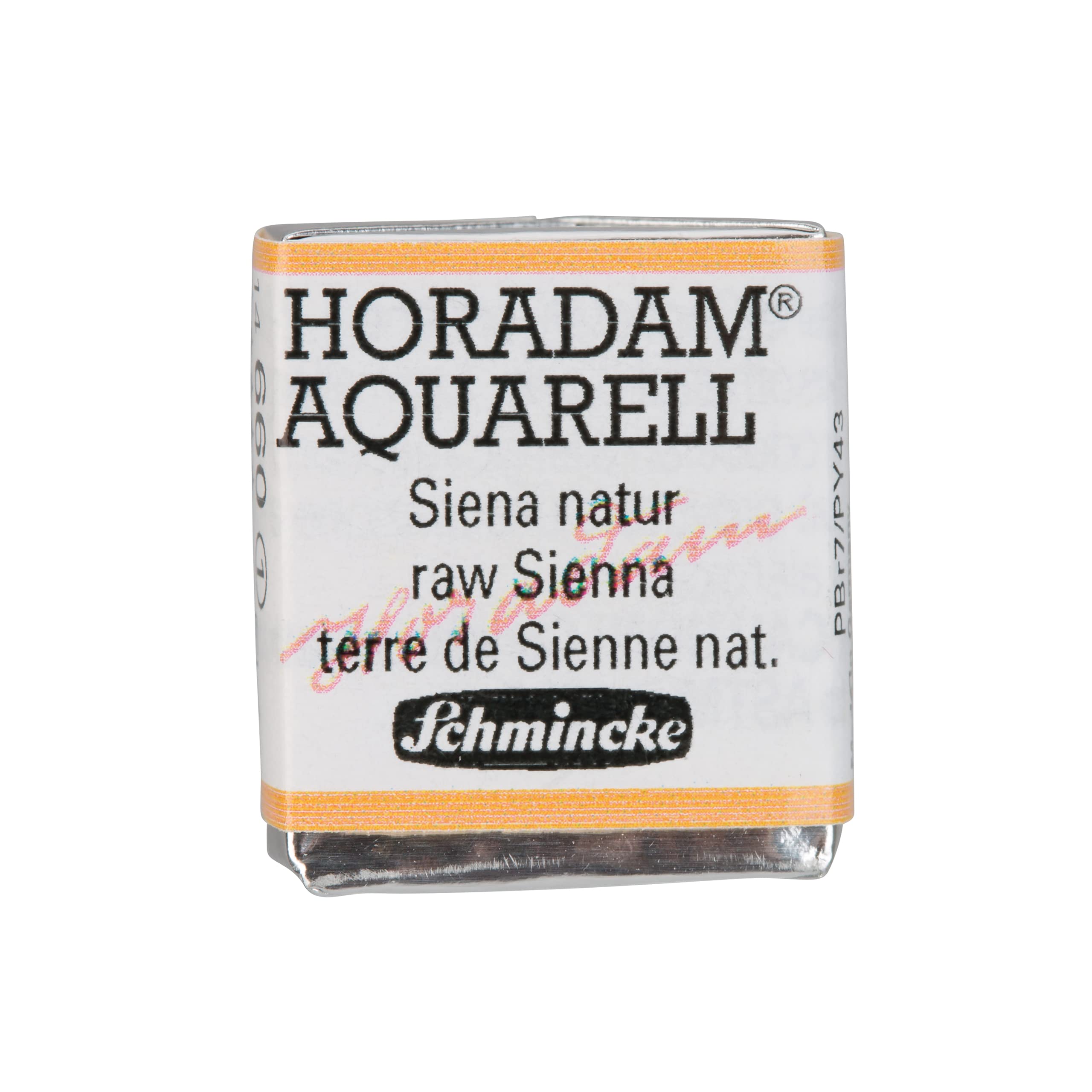 Schmincke - HORADAM® AQUARELL - Finest Artists' watercolours, 660 Raw Sienna, 14 660 044, 1/2 pan