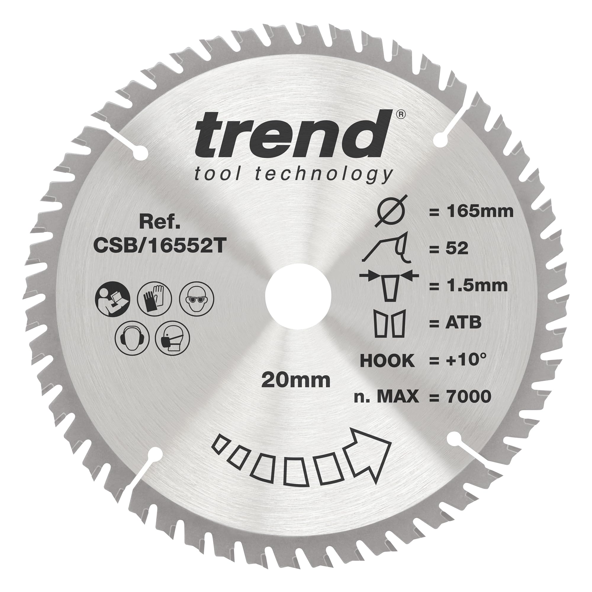 Trend CRAFTPRO Wood Cutting Cordless Saw Blade 165mm 52T 20mm