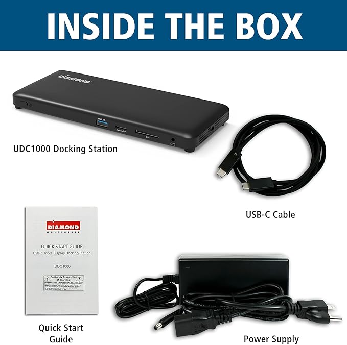 Docking Station USB-C Triple Display Diamond Multimedia 4K, 13 Puertos, 65W miniatura 7