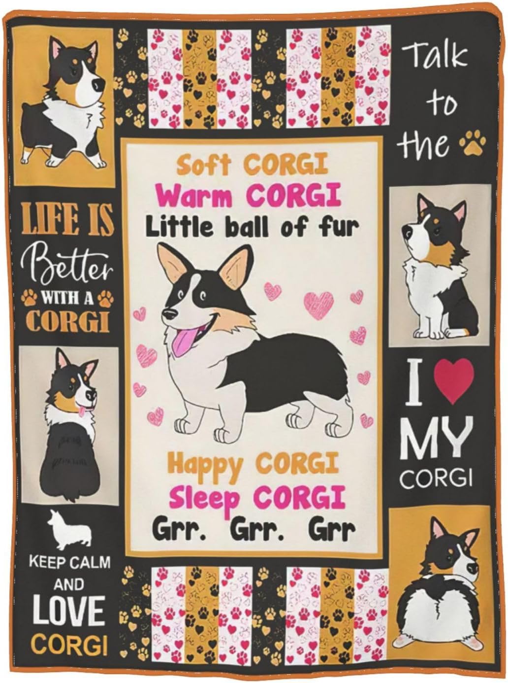 Corgi Blanket Cute Corgi Animal Decor Throw Blanket Corgi Gifts for Girls Boys Super Warm Soft Plush Lightweight Fleece Flannel Blanket Winter Couch Sofa Bedding Blanket for Adults Women 80"X60"