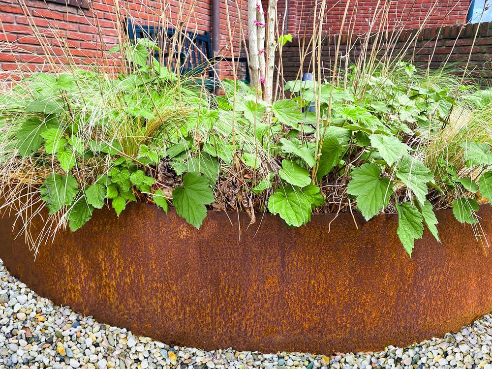 Bordura Corten con picchetti integrati - 2 altezze - Moduli da ml. 1 - Bordo acciaio Corten per giardino (h. 9 cm., 15)