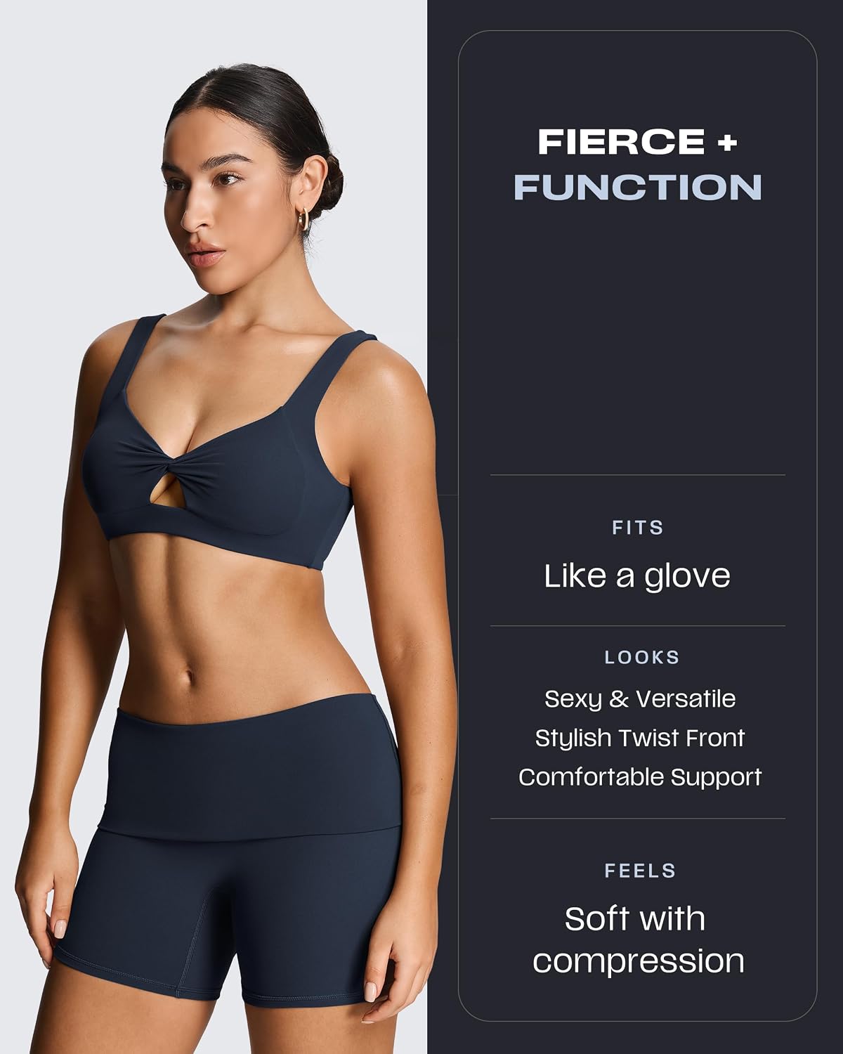 Aoxjox Women's Workout Sports Bras Fitness Training Gym Athlenza Twist Low Impact Bra Lumastretch™ Yoga Crop Tank