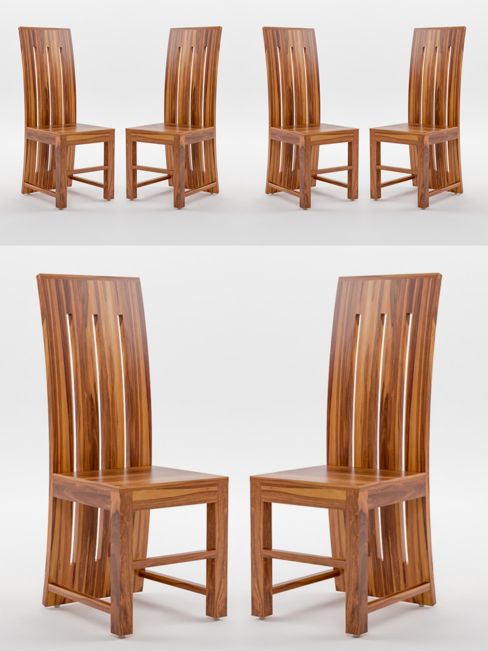 Wooden Dining Chairs Only | Wooden Dinning Chairs | Dining Room Furniture | Sheesham Wood, Set of 6, Honey Finish(Poster Top)-image-11