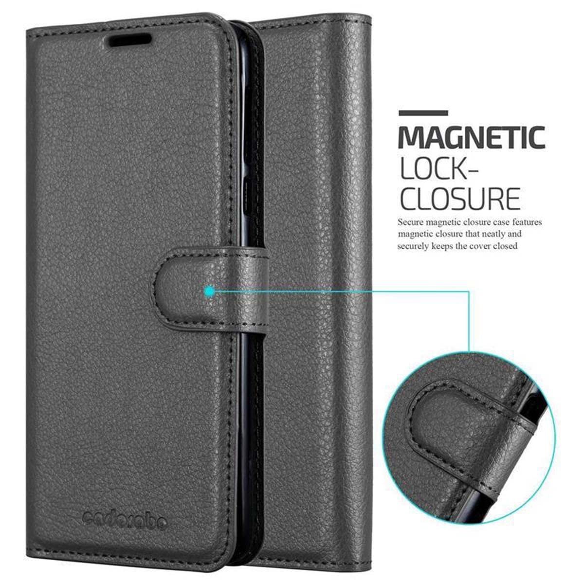 Cadorabo Cover Libro Per Motorola Moto E5 - Portafoglio In Pelle Finta, Nero Carbone - 4