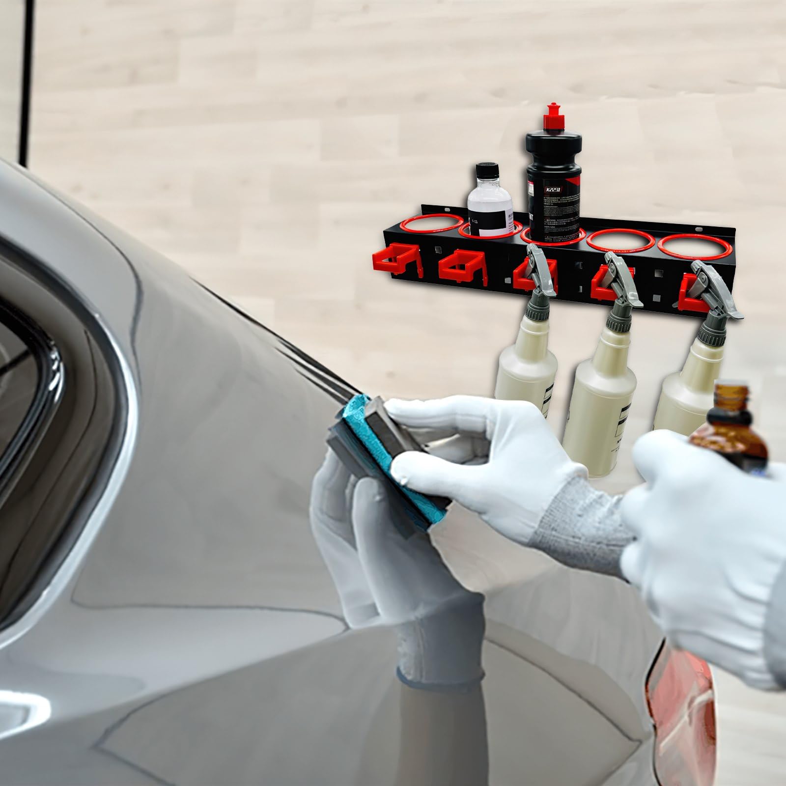 Portabottiglie spray, materiale montato a parete, gancio per rack, può dettagli, organizer per lattine spray per garage sul posto di lavoro dell' auto