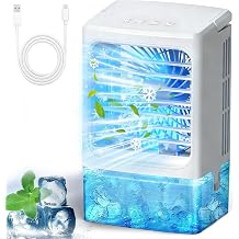Portable Air Conditioners with 1500ml spray/hour Mini Air Conditioner Portable AC Small AC Unit 3 Speed Wind &amp; 7 Colorful LED Light Cool Mist &amp;Timer Evaporative Air Cooler for Bedroom/Home/Office/Car