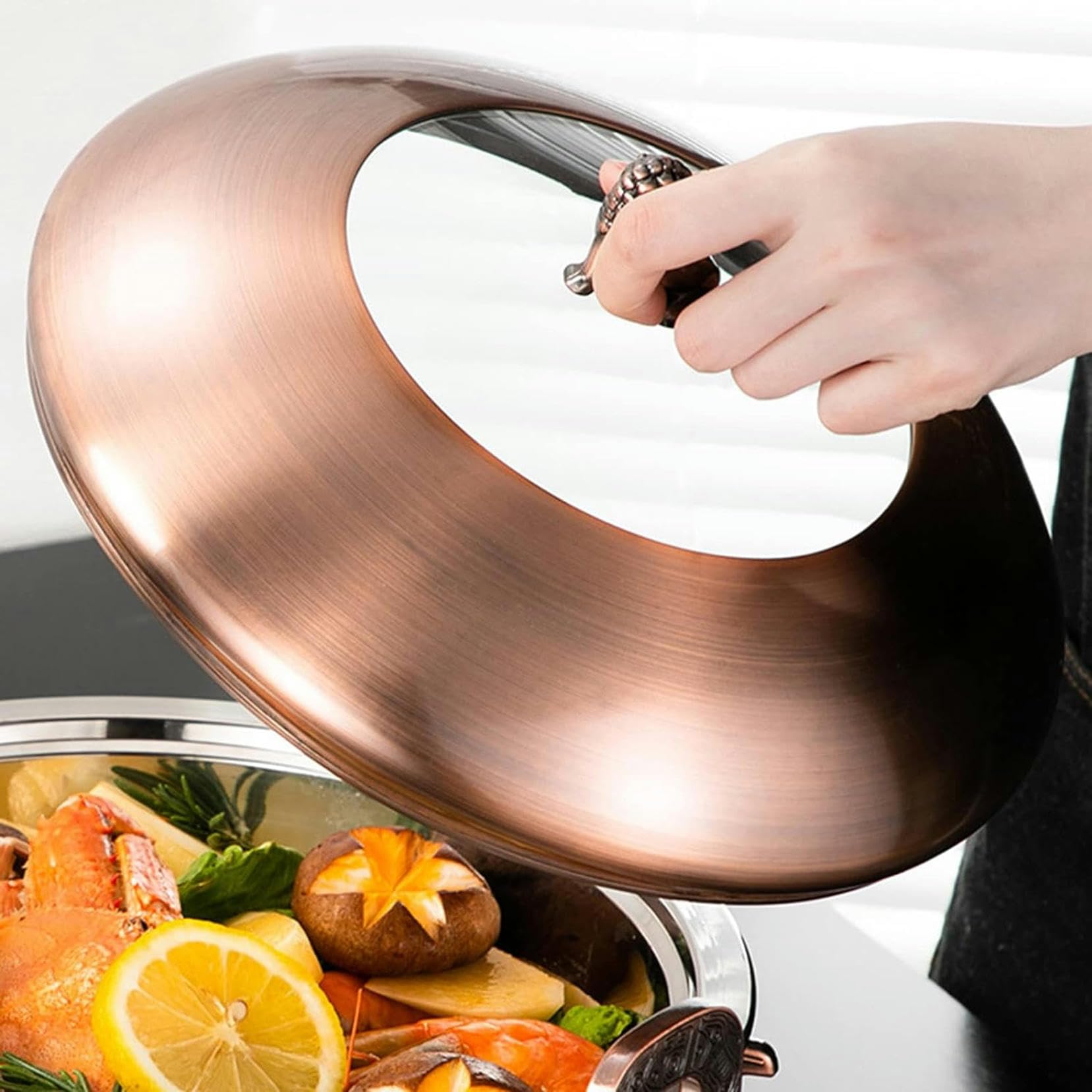 Chafing Dish Rotondo In Acciaio Inox, Dimensioni Standard, Set Di Scaldavivande E Scaldavivande Per Buffet, Con Teglia Per Alimenti, Contenitore Per Combustibile E Coperchio Per Casa E Ristorante, Bs