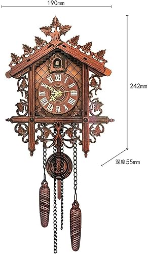 Miniatura 9 de Reloj de pared de madera de cuco, reloj de péndulo retro, hecho a mano, reloj de pared, reloj colgante de cuarto de bebé, para sala de estar,