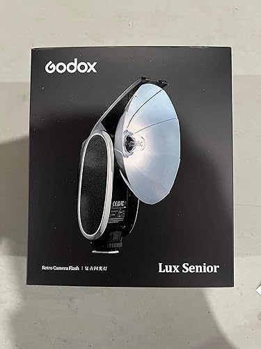 Miniatura 13 de Godox Lux Senior Retro Flash GN14 6000  200 K 11-164 Switch capaz de luz rápida automática y manual portátil con batería de 1700 mAh reflector