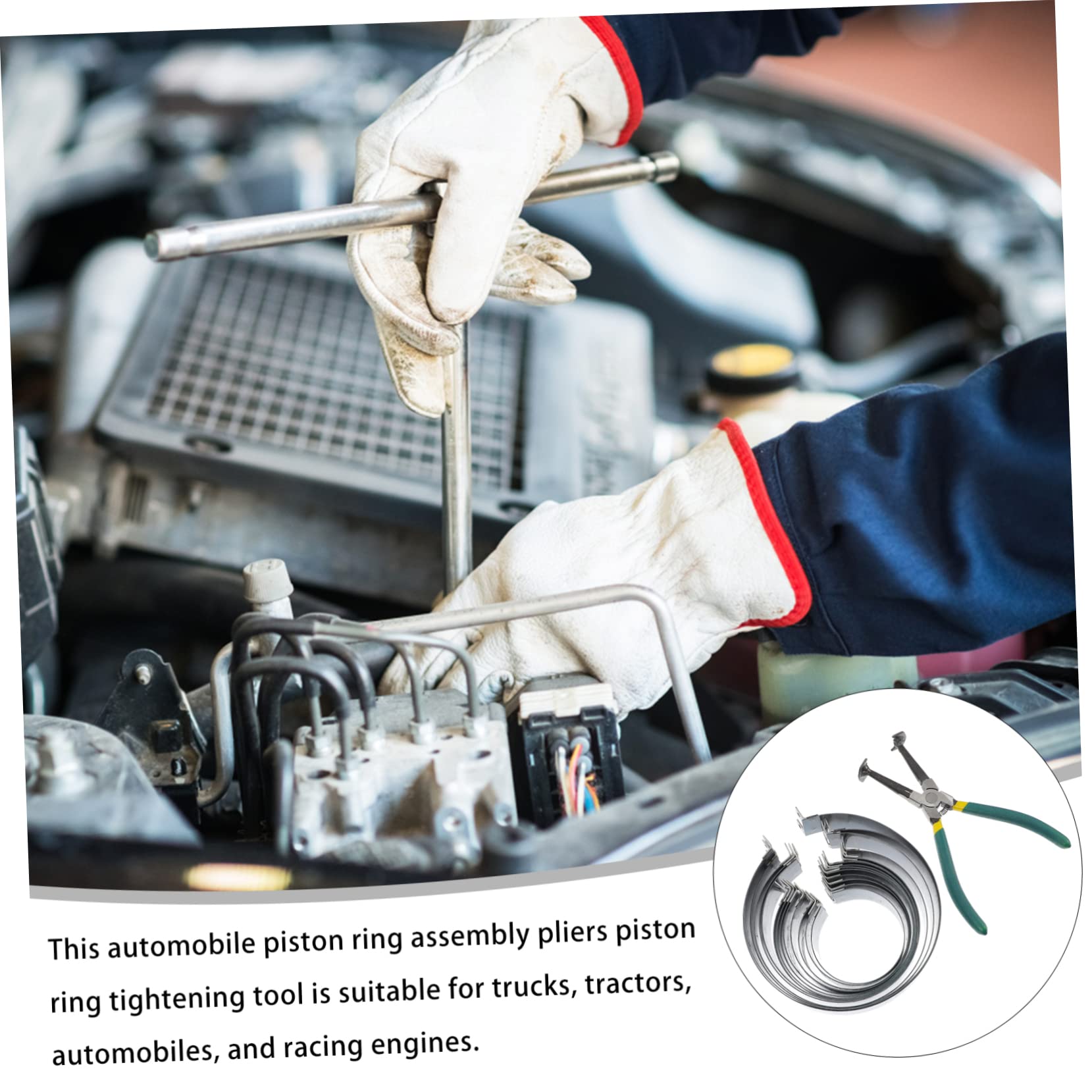 ULTECHNOVO 1set Utensili Per Compressore Anelli Pistone Per Motori Auto e Camion Strumenti Regolabili Per Installazione Cilindri Compatibili Con Diverse Di Anelli