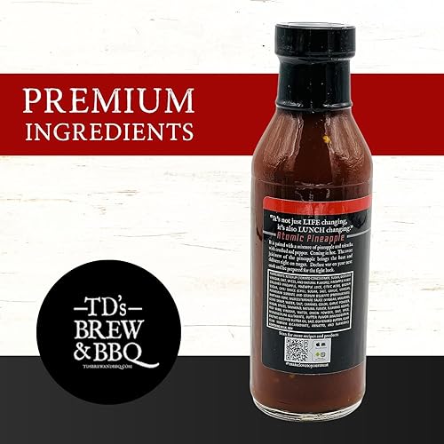 Miniatura 6 de TD's Brew & BBQ "ATOMIC PINEAPPLE" Salsa/tds brew y barbacoa/piña/chile/salsa de barbacoa/salteado/dulce y picante
