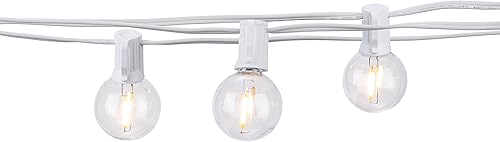 Miniatura 3 de Salida de iluminación navideña G40 de 25 pies para patio interior y exterior, grado comercial, incluye filamento de plástico de 120 V 0.6 W, Verde