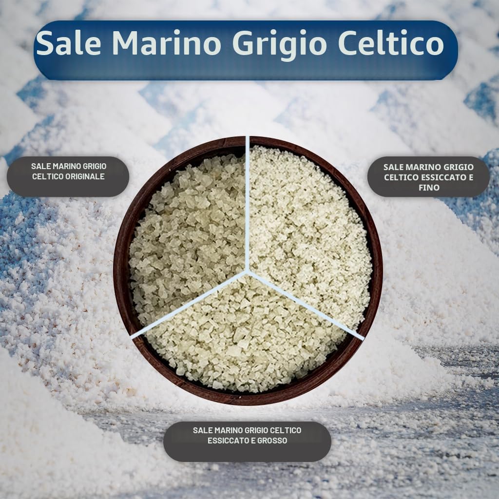 Seba Garden Celtic Sea Salt Grey, Confezione richiudibile di sale marino grigio biologico certificato da 1 kg, raccolto a mano, contenente oltre 82 minerali essenziali
