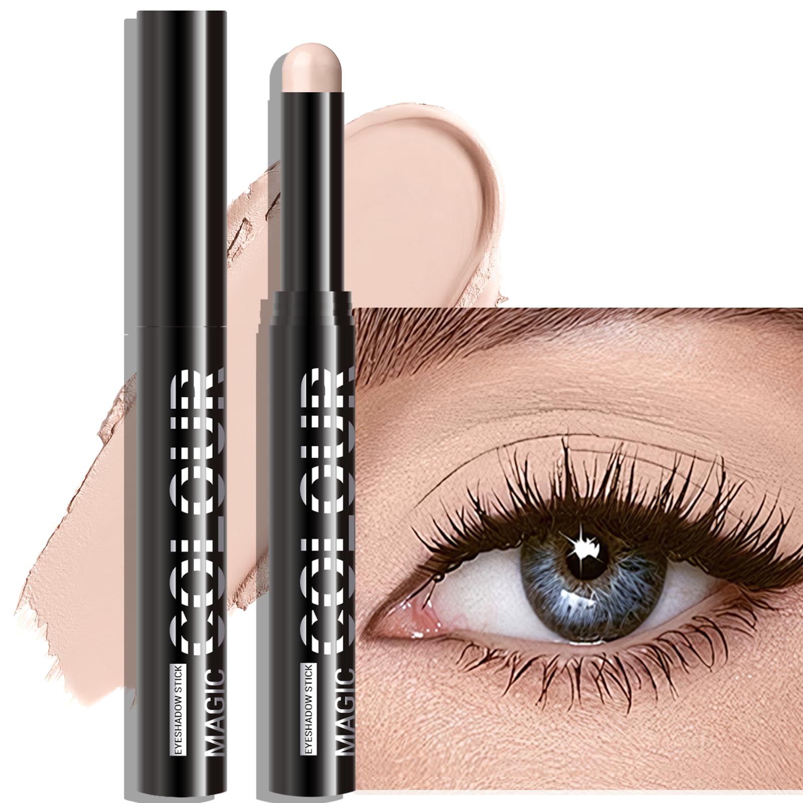 Nude Eyeshadow Stick - Long Lasting Matte Cream Eyes Shadow Pencil Buildable Brightener Crayon Eyeliner Highlighter Makeup, Lightweight Waterproof & Smudge Proof for Easy Quick Application #E01Nude