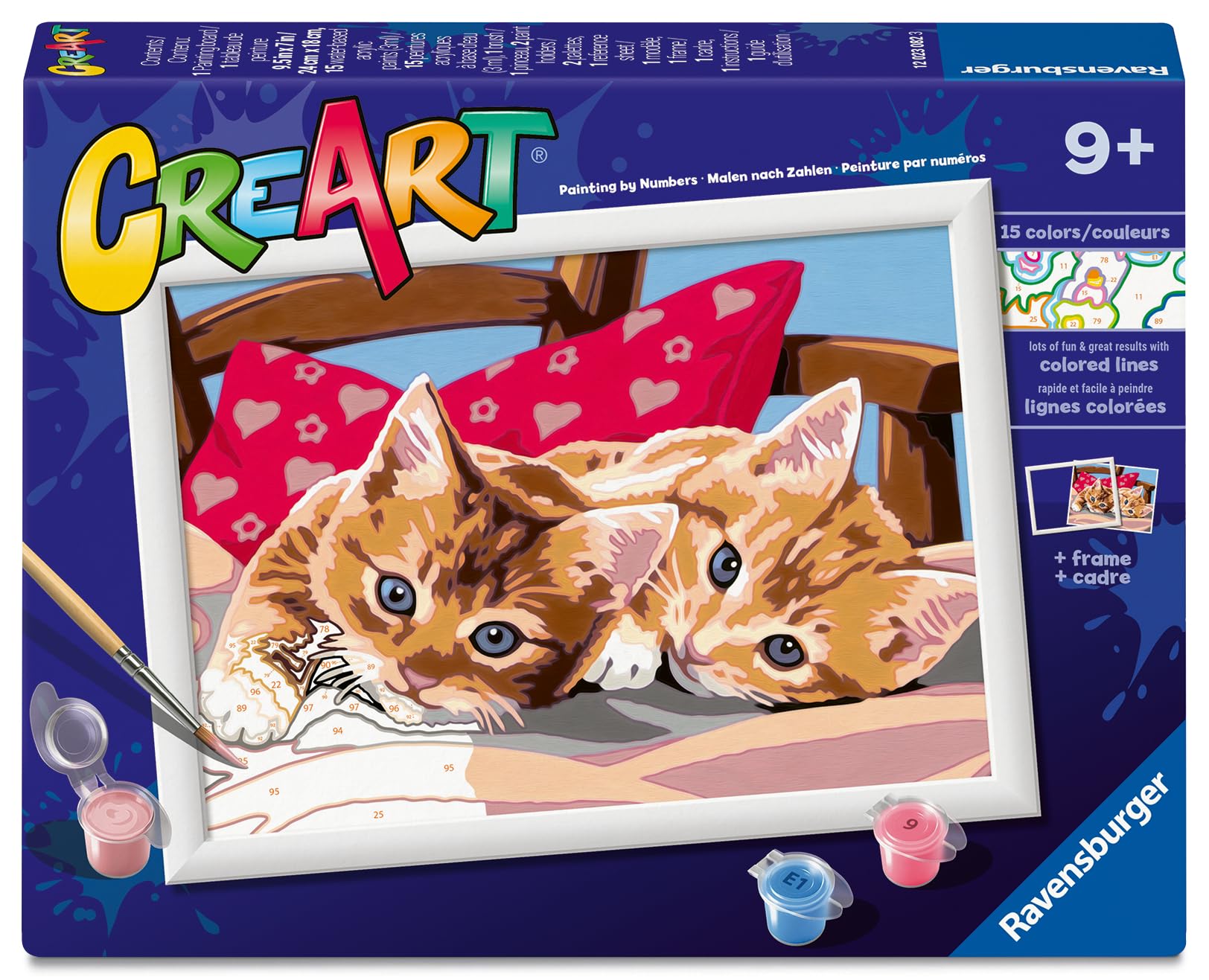 CreArt Two Cuddly Kids Paint by Numbers Kit for Kids - 12023082 - Painting Arts and Crafts for Ages 9 and Up