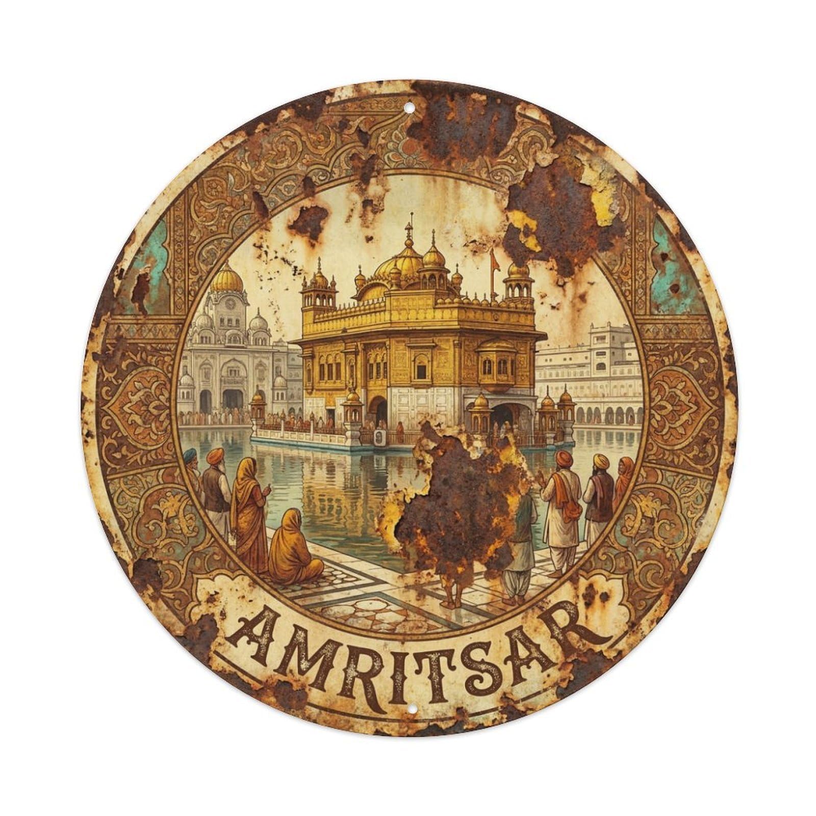 Retro Travel India Amritsar Metal Tin Sign
