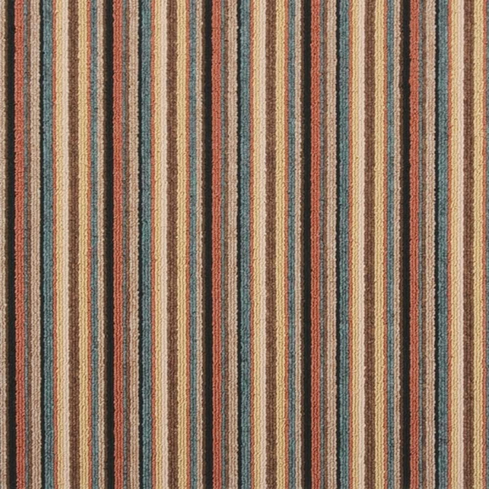 Dandy by William Armes, Ios Stripe Indoor Washable Runner, Brown, 180 x 67