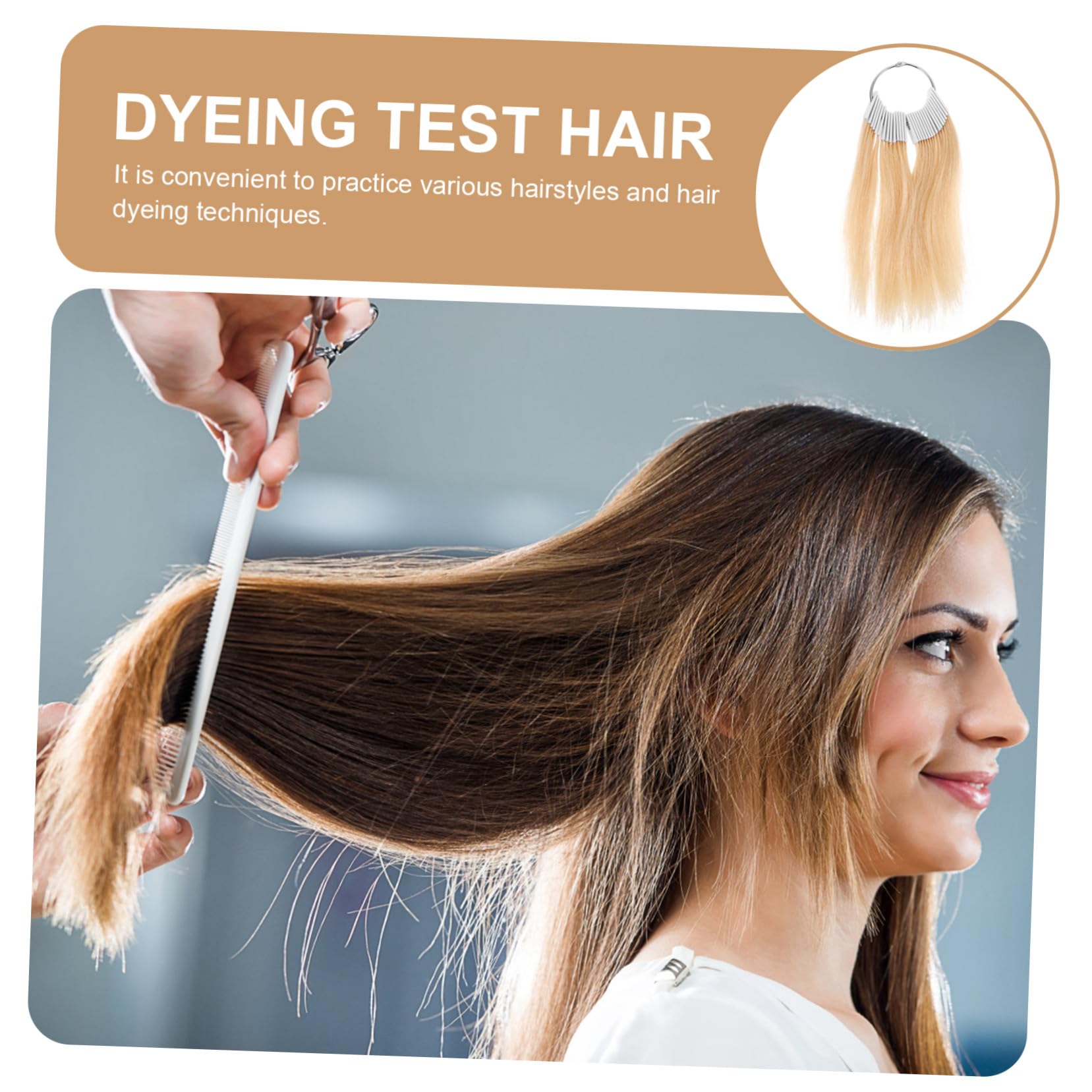 Gatuida Kit de Test de Coloration Cheveux et Fil Haute Température 30 Pièces avec Mèches Jaunes en Plastique pour Formation Coiffure Salon Professionnel