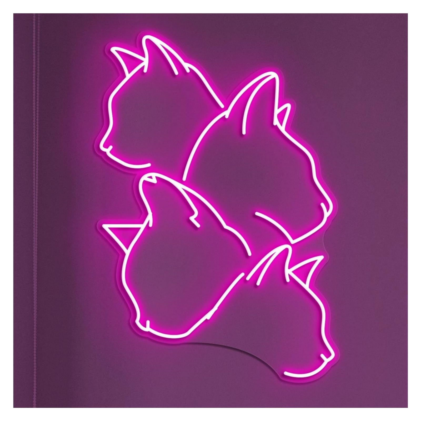 RONGCH Hanging Art Neon Signs Cute Cats Neon Sign, Suitable for Pet Shop Kids Room Decor with Brightness Adjustable 58cm(F)