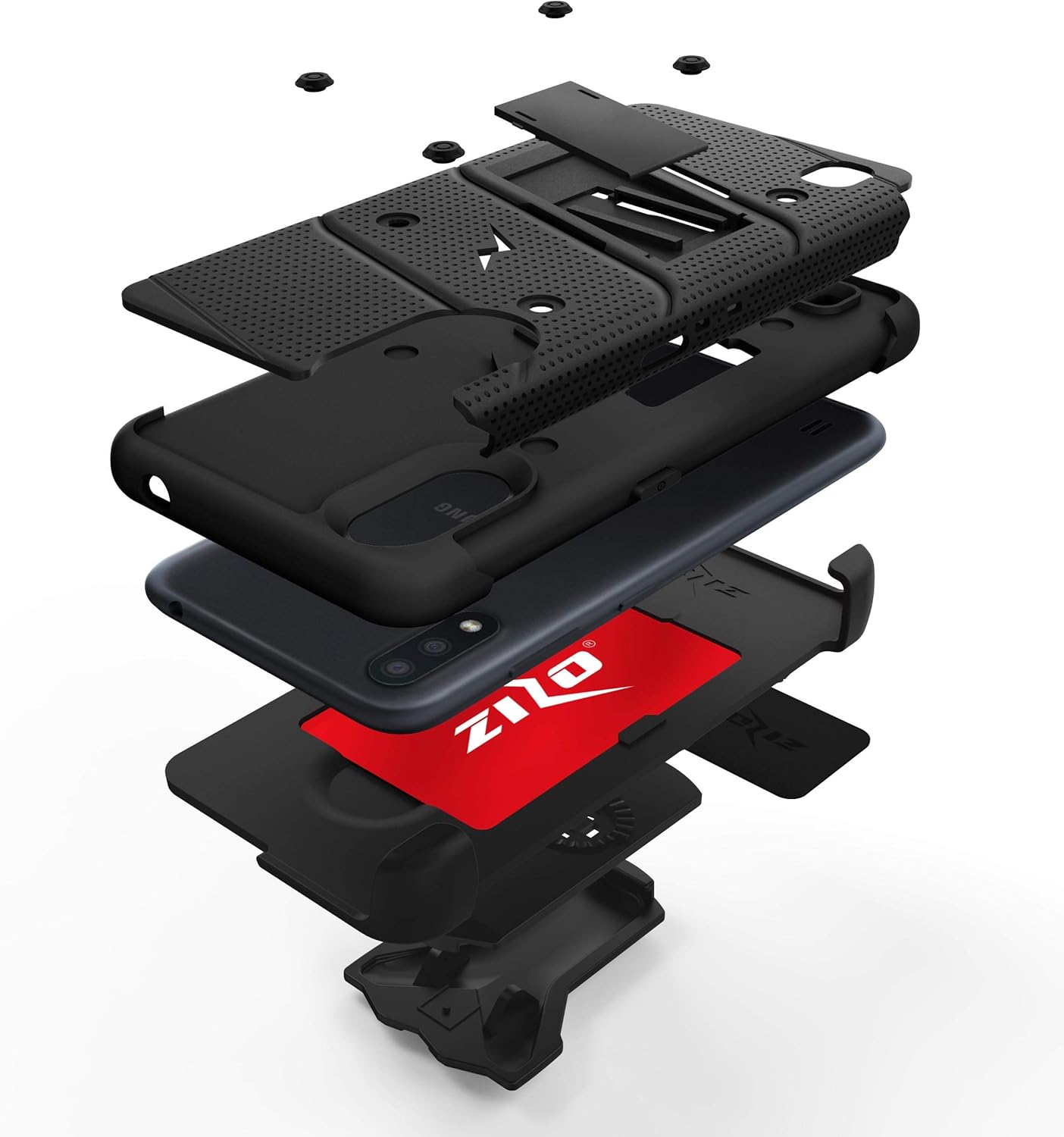 ZIZO Bolt Series for Galaxy A01 Case - Black & Black