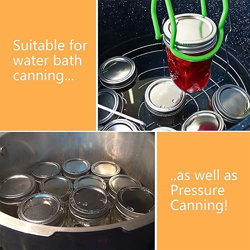Miniatura 7 de 100 tapas de conservas de boca ancha para tarros Ball, Kerr  Tapas de metal tipo Mason para conservas  Material de grado alimenticio, 100% de ajuste