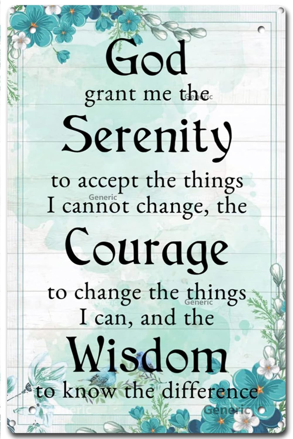God Grant Me The Serenity Prayers Serenity Prayer Room 8x6 in Tin Sign Home Decor Home Art Metal Signs Wall Art Wall Decor Poster