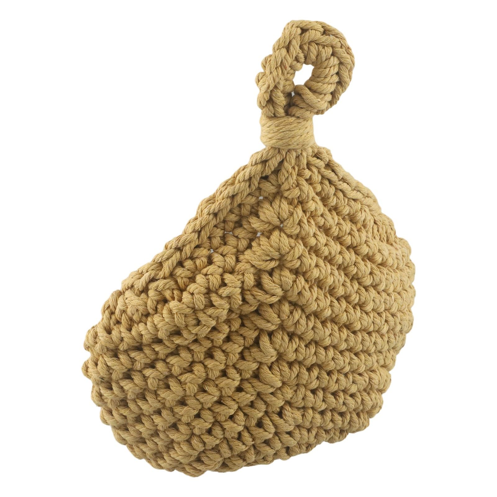 RichVibe Hängender Wandkorb für Gemüse und Obst, Jute-Baumwollseil, Aufbewahrungs-Organizer, atmungsaktives Regal, Zwiebel-Knoblauch-Kartoffeln, handgefertigte Wandhalterung, Garten, Innen- und