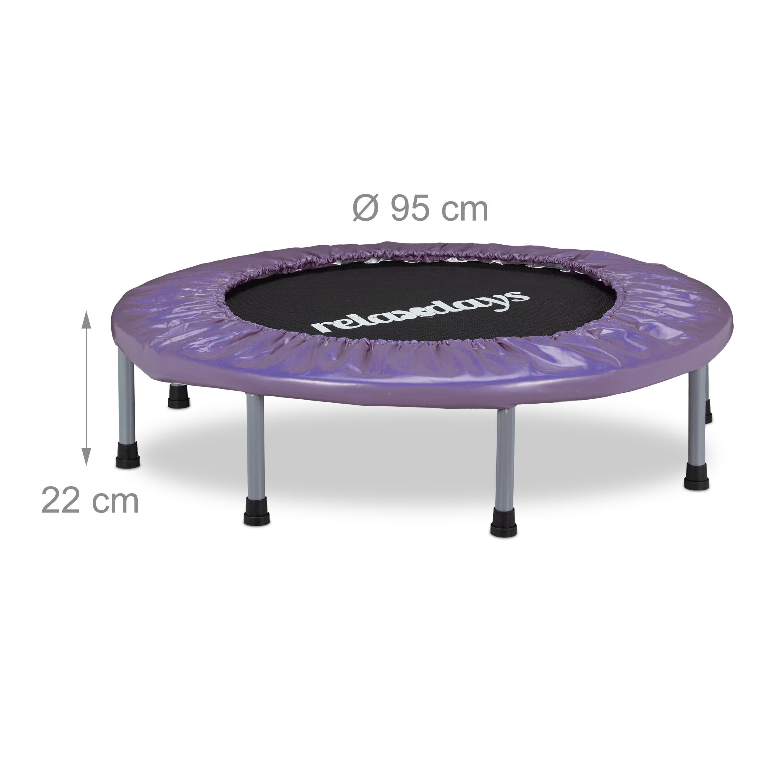 Relaxdays Trampoline d'intérieur Ø95 cm, Mini Trampoline Pliable jusqu'à 100 kg, Sport & Gymnastique, Choix de Couleurs