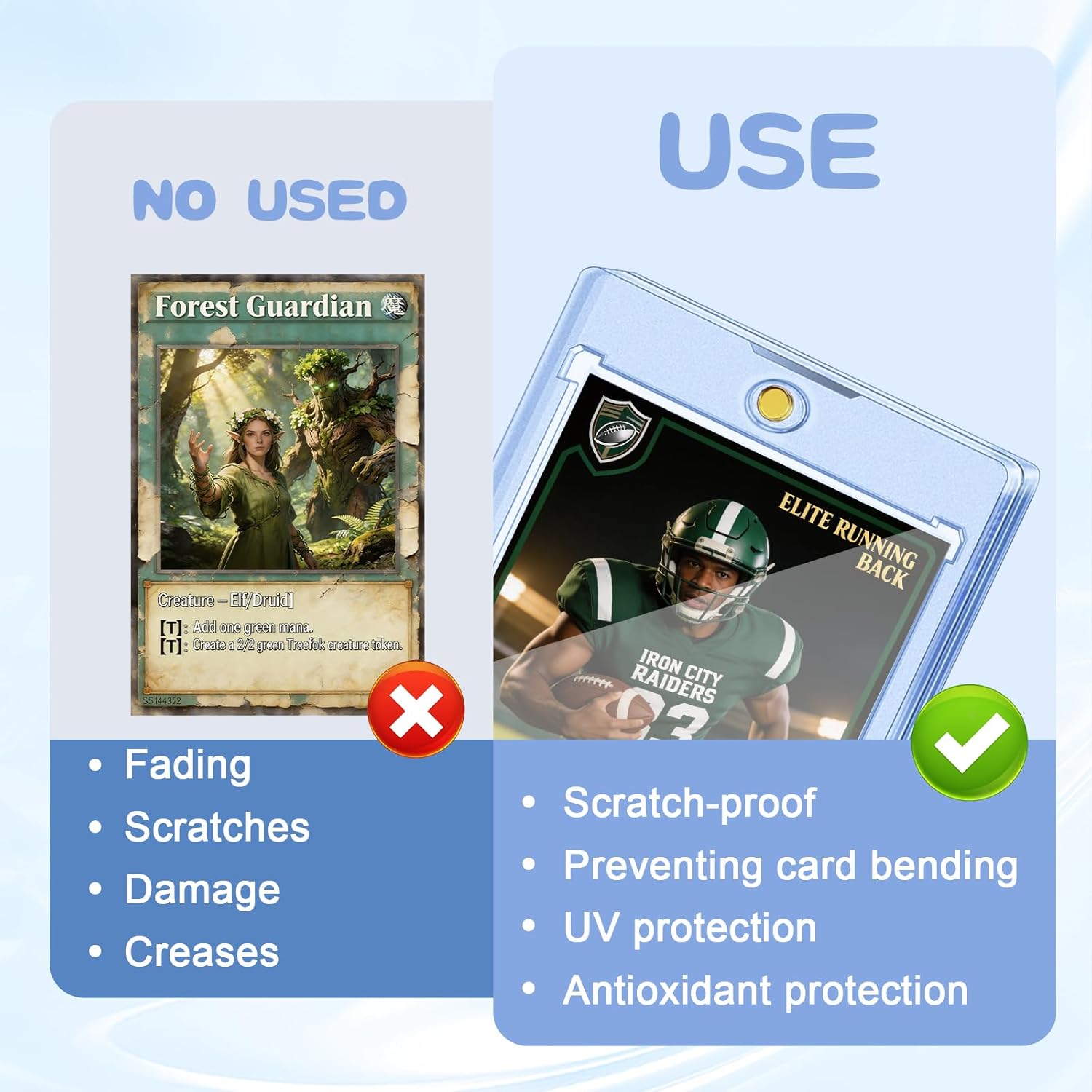 12ct Magnetic Card Holder, 35pt One Touch Card Holder U-V Protection Magnetic Hard Plastic Card Protector Sleeves Case for Trading Cards, MTG, Baseball, Game, Sports Cards, Standard Cards
