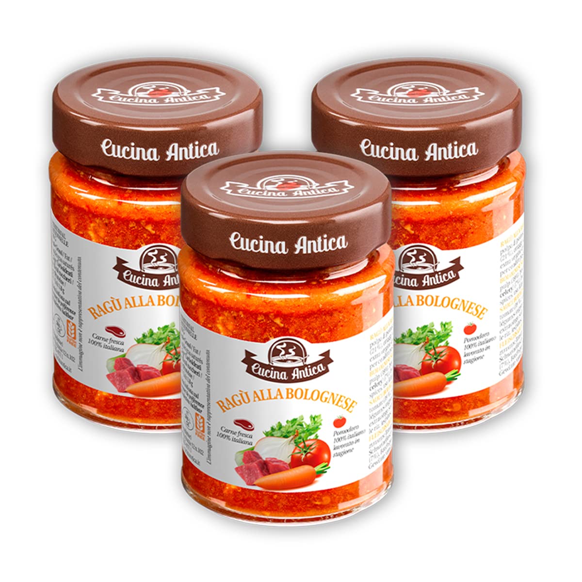 Cucina Antica - Salsa Boloñesa - 3 Botes de 190 g