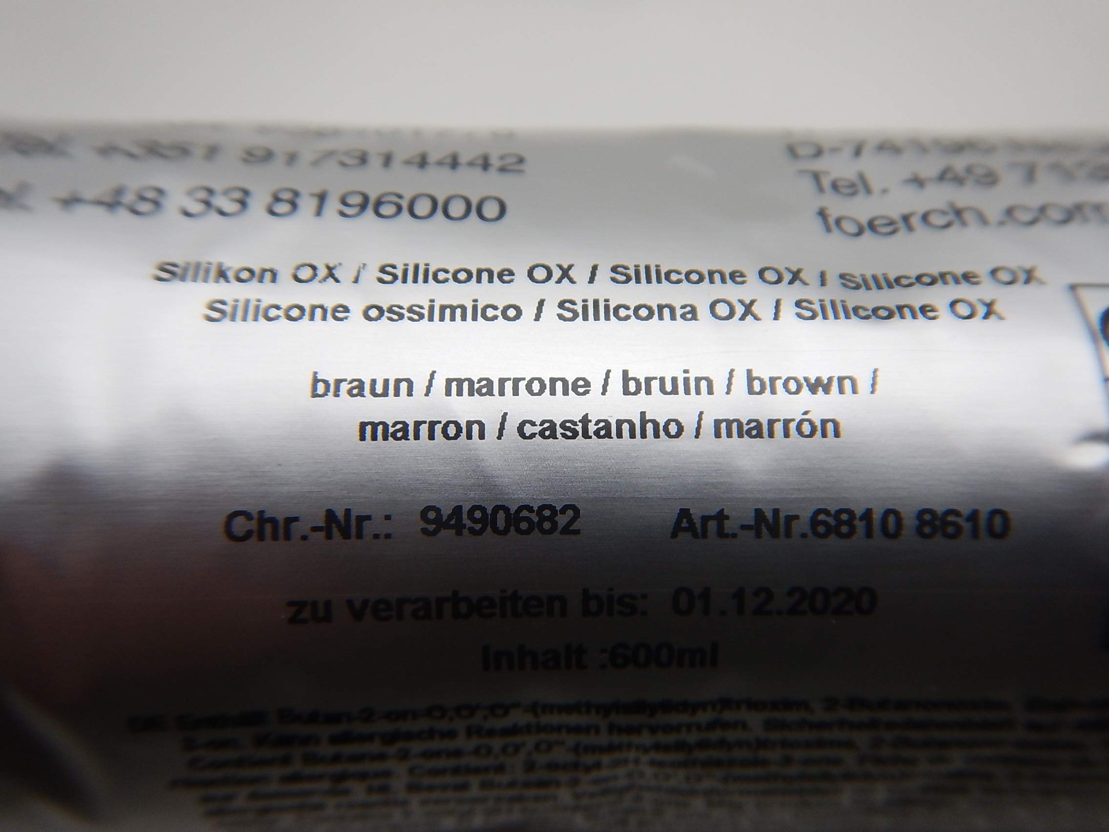SILIKON SILICON BEUTEL DICHTSTOFF DICHTMASSE SANITÄR BRAUN 600ml (6)