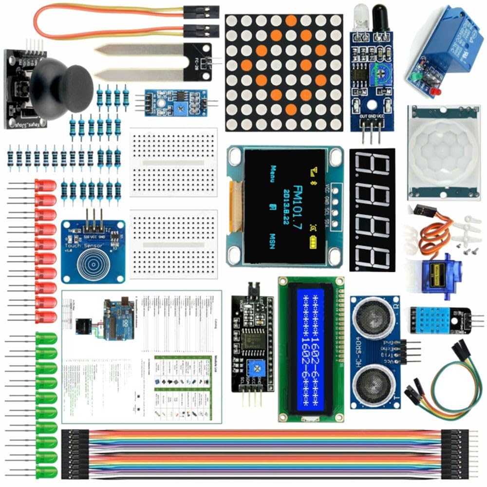 MeevrgR for ARDUINO Project for Starter Kit for Nano V3.0, for MEGA 2560, and for MEGA 328 with 85pcs Components Including for OLED Display, Relay, Sensors, and Motors